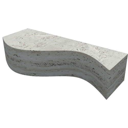 Panca per spazi pubblici contemporanea - CHIOCCIOLA - Arredo di Pietra srl - in travertino / senza schienale / senza braccioli