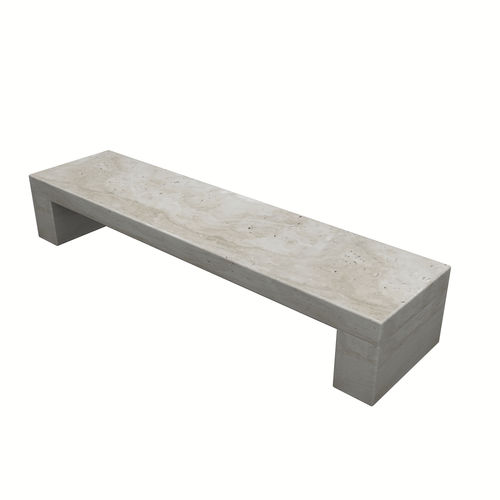 Panca per spazi pubblici contemporanea - CINZIA - Arredo di Pietra srl - in travertino / senza schienale / senza braccioli