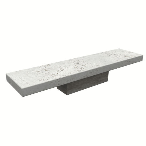 Panca per spazi pubblici contemporanea - SOFIA - Arredo di Pietra srl - in travertino / senza schienale / senza braccioli