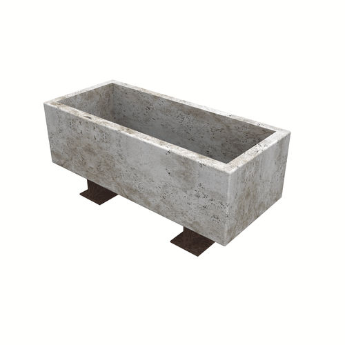 Fioriera in acciaio - Arredo di Pietra srl - in pietra naturale / in travertino / rettangolare