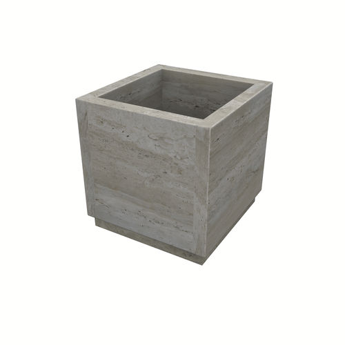 Fioriera in pietra naturale - QUADRA - Arredo di Pietra srl - in travertino / quadrata / su misura