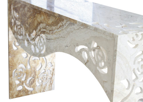 Consolle contemporanea - Arredo di Pietra srl - in pietra naturale / in travertino / con supporto in travertino