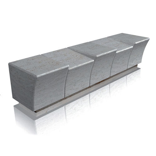 Panca per spazi pubblici contemporanea - piano - Arredo di Pietra srl - in travertino / senza schienale / senza braccioli