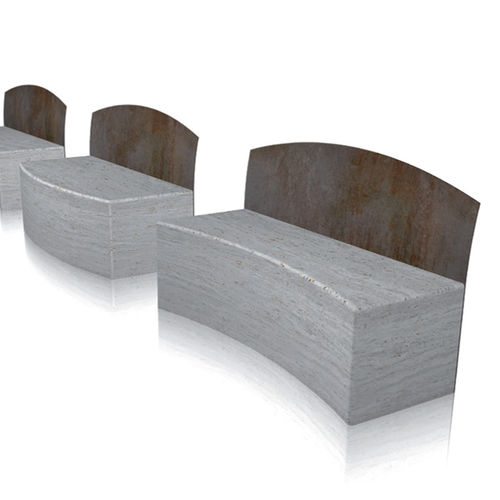 Panca per spazi pubblici contemporanea - outin - Arredo di Pietra srl - in travertino / con schienale / senza braccioli