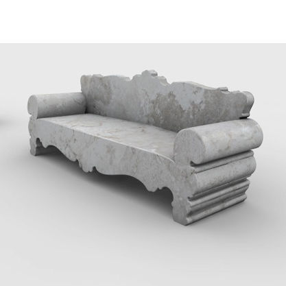 Divano classico - salotto seicento - Arredo di Pietra srl - da esterno / in travertino / con braccioli