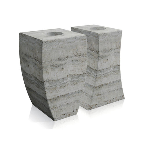 Vaso da giardino in travertino - lei lui - Arredo di Pietra srl - con profilo a V / resistente agli UV / resistente al gelo