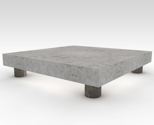 Panca per spazi pubblici contemporanea - basic rOund - Arredo di Pietra srl - in travertino / senza schienale / senza braccioli