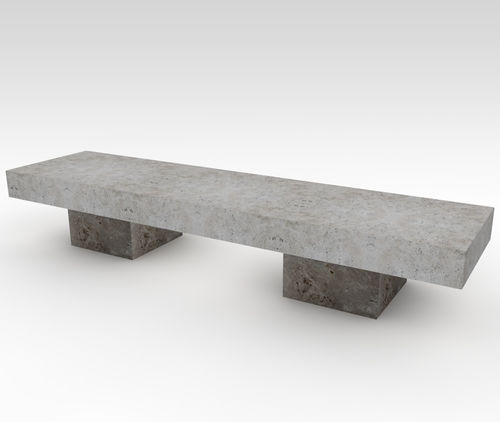Panca per spazi pubblici contemporanea - basic sQuare - Arredo di Pietra srl - in travertino / senza schienale / senza braccioli