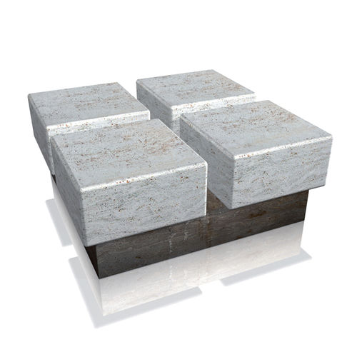 Panca per spazi pubblici contemporanea - perquattro - Arredo di Pietra srl - in travertino / senza schienale / senza braccioli