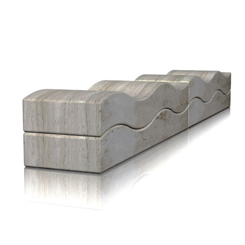 Panca per spazi pubblici contemporanea - flusso - Arredo di Pietra srl - in travertino / senza schienale / senza braccioli