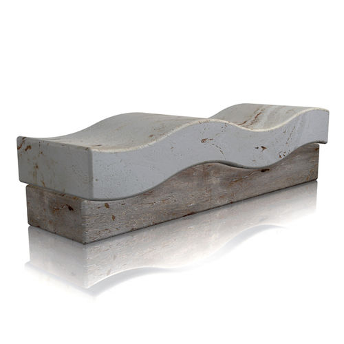 Panca per spazi pubblici contemporanea - duna - Arredo di Pietra srl - in travertino / senza schienale / senza braccioli