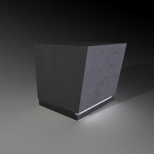 Sgabello contemporaneo - tasto luce - Arredo di Pietra srl - in travertino / con supporto in travertino / rettangolare