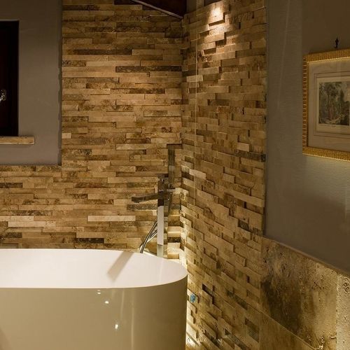 Lastra di paramento in travertino - TRAKE’ ® - Arredo di Pietra srl - da bagno / per muro interno / da incollare