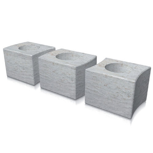 Fioriera in pietra naturale - puzzle - Arredo di Pietra srl - in travertino / quadrata / modulabile