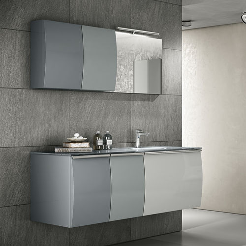 Mobile lavabo sospeso - WAY_01 - GB GROUP S.R.L. - in vetro / contemporaneo / curvo