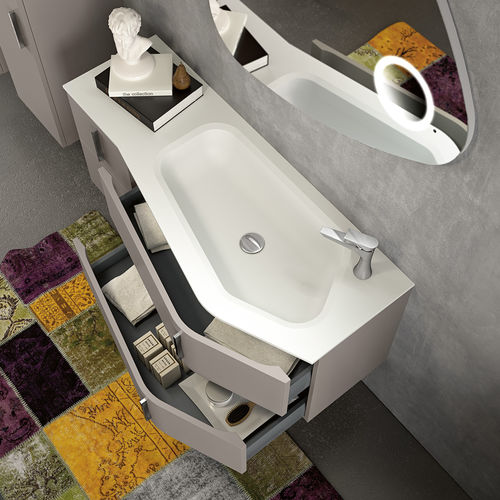 Mobile lavabo sospeso - LATITUDINE_04 - GB GROUP S.R.L. - in composito / contemporaneo / curvo