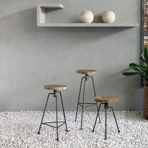 Sgabello da bar design minimalista - NIKITA - ZEUS - in legno / con supporto in ferro