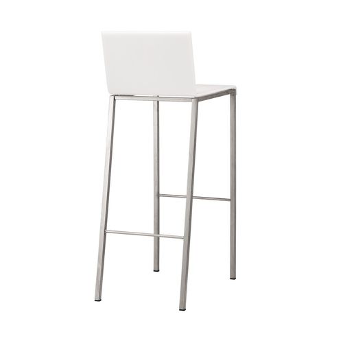 Sedia alta contemporanea - BIANCO - ZEUS - da interno / in acciaio inossidabile / in acrilico