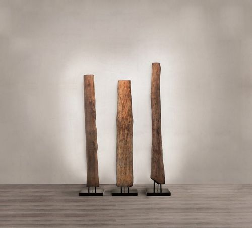 Lampada da terra - OLD TIMES 1 - ZEUS - in rame / in legno massiccio / design originale