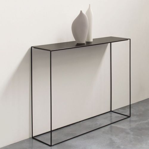 Consolle design minimalista - SLIM IRONY - ZEUS - in lamiera d'acciaio / con supporto in rame / rettangolare