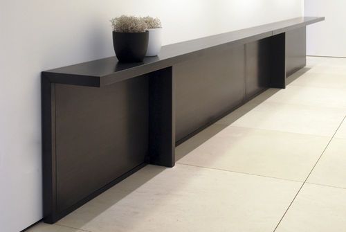 Consolle contemporanea - ATRIUM design - ZEUS - in lamiera d'acciaio / con supporto in lamiera di acciaio / rettangolare