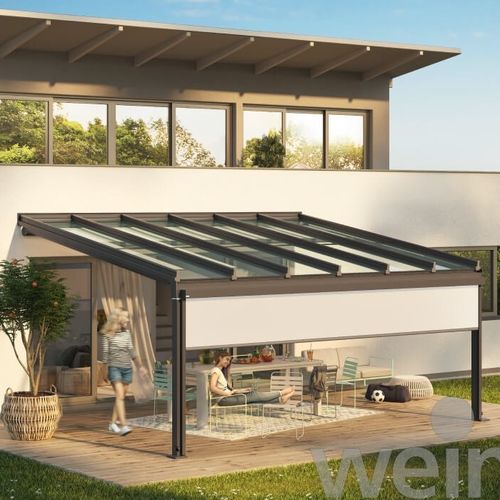 Pergola addossata - TERRAZZA SEMPRA - Weinor - in vetro / con copertura in tela / con copertura in vetro