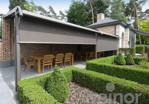 Pergola addossata - PLAZA PRO  - Weinor - in metallo / retrattile