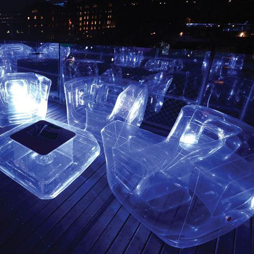 Poltrona contemporanea - CRISTAL - FUGU - in termoplastica / in poliuretano / gonfiabile