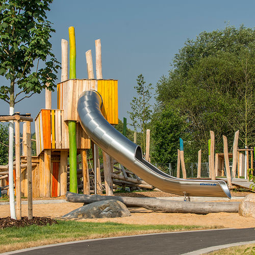 Scivolo girevole - AM GAULNHOFENER GRABEN NÜRNBERG - atlantics GmbH - per parco giochi / in acciaio inossidabile / tubolare