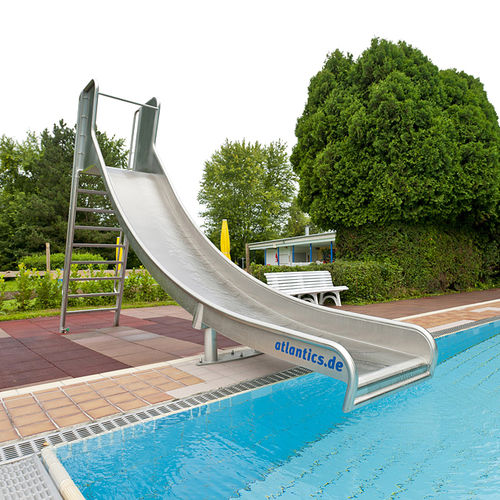 Scivolo dritto - OUTDOOR BAD KÖNIG  - atlantics GmbH - per piscina pubblica / in acciaio inossidabile