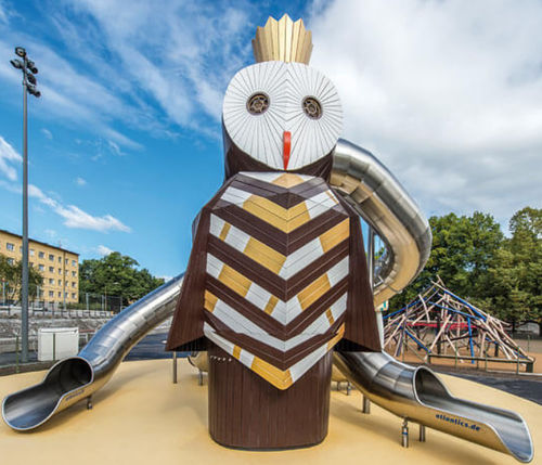 Scivolo girevole - STOCKHOLM - atlantics GmbH - per parco giochi / in acciaio inossidabile / tubolare