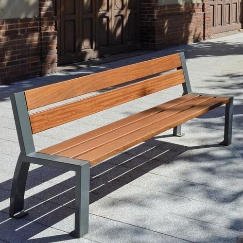 Panca per spazi pubblici contemporanea - CLÉO - univers & cité | mobilier urbain - in legno / in acciaio / con schienale