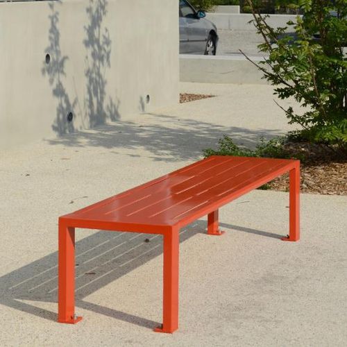 Panca per spazi pubblici contemporanea - CLÉA  - univers & cité | mobilier urbain - in acciaio / senza schienale / senza braccioli