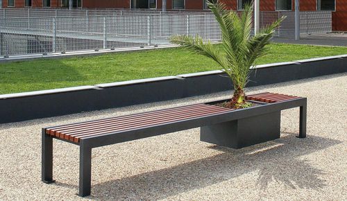 Panca per spazi pubblici contemporanea - CINÉO  - univers & cité | mobilier urbain - in legno / in acciaio / senza schienale
