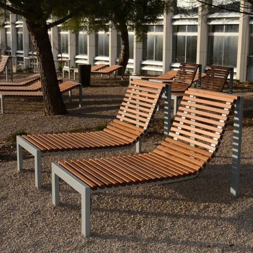 Lettino prendisole contemporaneo - CINÉO  - univers & cité | mobilier urbain - in legno / in acciaio / per spazio pubblico