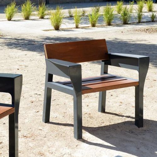 Poltrona urbana contemporanea - LINK - univers & cité | mobilier urbain - in legno / in acciaio / per spazi pubblici