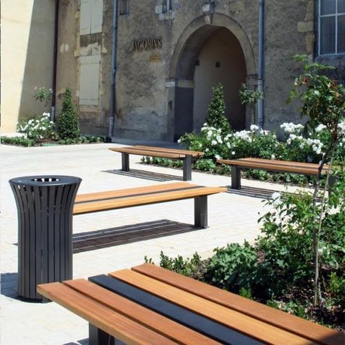 Panca per spazi pubblici contemporanea - CLASSICO - univers & cité | mobilier urbain - in legno / in acciaio / senza schienale