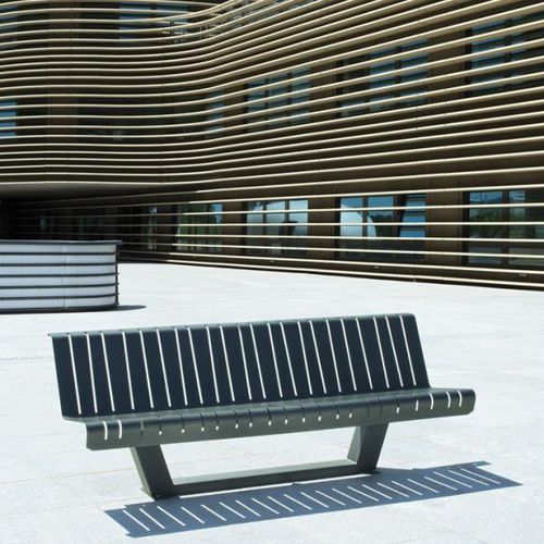 Panca per spazi pubblici contemporanea - LIA - univers & cité | mobilier urbain - in acciaio / con schienale / senza braccioli