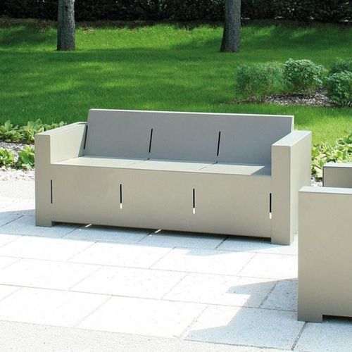 Divano contemporaneo - MANOA  - univers & cité | mobilier urbain - da esterno / in acciaio / con braccioli