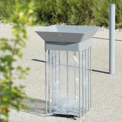Supporto per sacco della spazzatura pubblico - ORIA  - univers & cité | mobilier urbain - a pavimento / in acciaio / contemporaneo