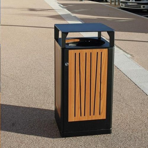 Portarifiuti pubblico - LIA - univers & cité | mobilier urbain - in acciaio / in legno / in laminato