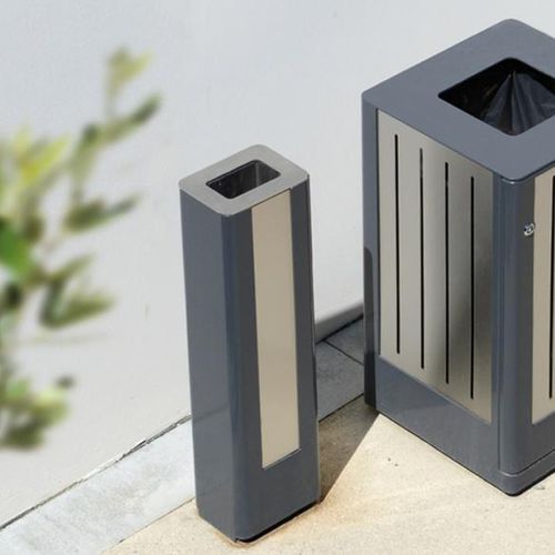 Portacenere da terra - FUSION  - univers & cité | mobilier urbain - in acciaio / in acciaio inossidabile / per esterni