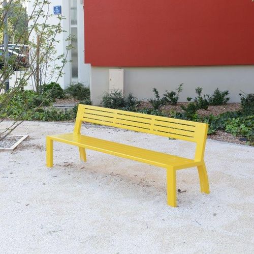 Panca per spazi pubblici contemporanea - CLÉA  - univers & cité | mobilier urbain - in acciaio / con schienale / senza braccioli