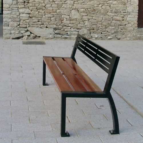 Panca per spazi pubblici contemporanea - CLÉA  - univers & cité | mobilier urbain - in legno / in acciaio / con schienale