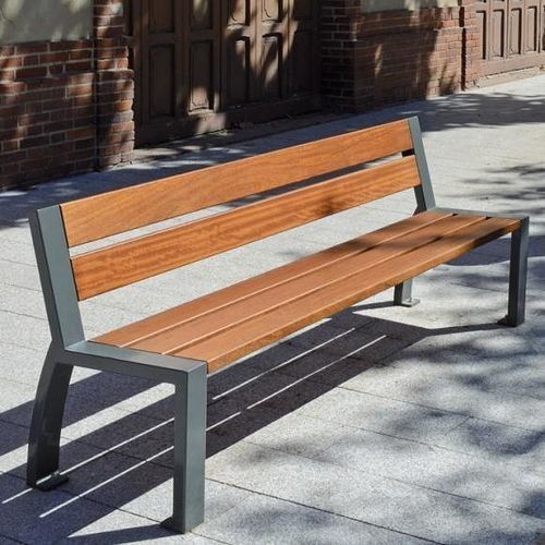 Panca per spazi pubblici contemporanea - CL&Eacute;O - univers & cité | mobilier urbain - in metallo / in legno / con schienale