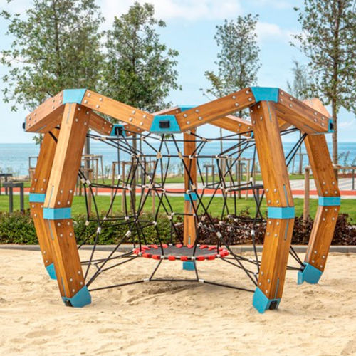 Struttura d'arrampicata per parco giochi - SPIDER GROUP - Cemer Kent Ekipmanlari San. Tic. Ltd. Sti - con trampolino
