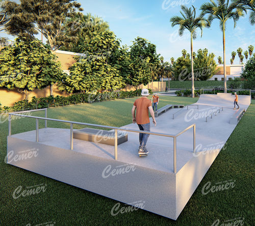 Modulo per skatepark modulare - XGSP 101 - Cemer Kent Ekipmanlari San. Tic. Ltd. Sti - per skatepark / lineare / tipo wave