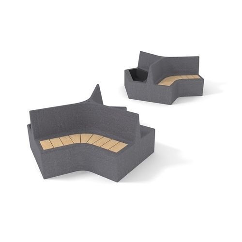 Panca contemporanea - BUMERANG  - Cemer Kent Ekipmanlari San. Tic. Ltd. Sti - in legno / in metallo / in calcestruzzo