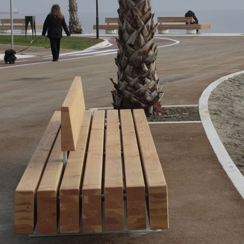 Panca per spazi pubblici contemporanea - DECK & BREAK - VASART URBAN DESIGN - in legno / in calcestruzzo / in acciaio galvanizzato