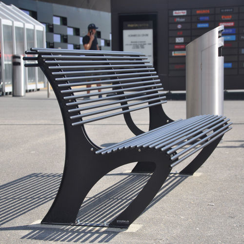 Panca per spazi pubblici contemporanea - JULES - VASART URBAN DESIGN - in metallo verniciato / con schienale / senza schienale